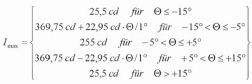 Titel: Formrl fr die maximale Betriebslichtstrke - Beschreibung: Die Grafik stellt eine Formel der maximalen Betriebslichtstrke dar.